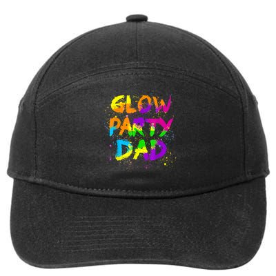 Glow Party Dad Splatter Effect 80 Theme Color Birthday Party 7-Panel Snapback Hat