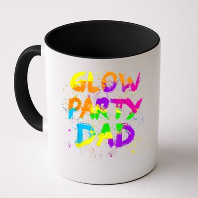 Glow Party Dad Splatter Effect 80 Theme Color Birthday Party Mug