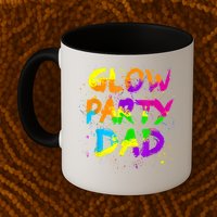 Glow Party Dad Splatter Effect 80 Theme Color Birthday Party Mug