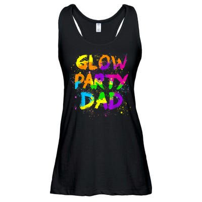 Glow Party Dad Splatter Effect 80 Theme Color Birthday Party Ladies Essential Flowy Tank