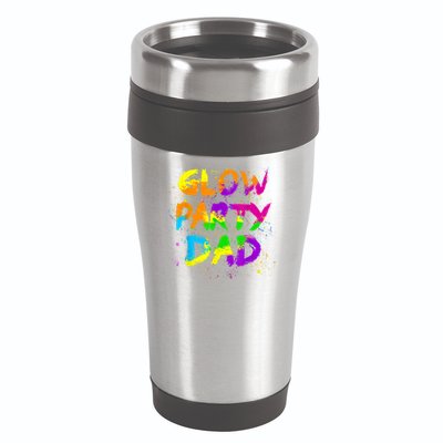 Glow Party Dad Splatter Effect 80 Theme Color Birthday Party 16oz Travel Tumbler
