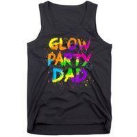 Glow Party Dad Splatter Effect 80 Theme Color Birthday Party Tank Top