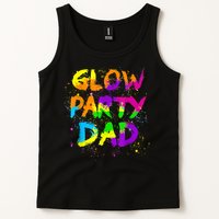 Glow Party Dad Splatter Effect 80 Theme Color Birthday Party Tank Top