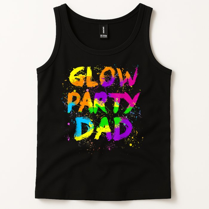 Glow Party Dad Splatter Effect 80 Theme Color Birthday Party Tank Top