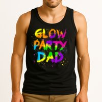 Glow Party Dad Splatter Effect 80 Theme Color Birthday Party Tank Top