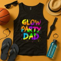 Glow Party Dad Splatter Effect 80 Theme Color Birthday Party Tank Top