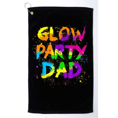 Glow Party Dad Splatter Effect 80 Theme Color Birthday Party Golf Towel