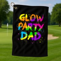 Glow Party Dad Splatter Effect 80 Theme Color Birthday Party Golf Towel