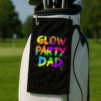 Glow Party Dad Splatter Effect 80 Theme Color Birthday Party Golf Towel