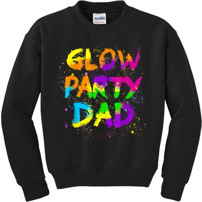 Glow Party Dad Splatter Effect 80 Theme Color Birthday Party Kids Sweatshirt
