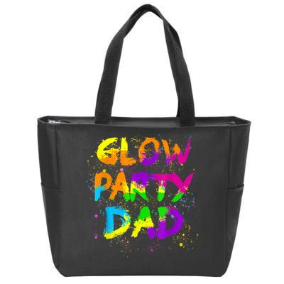Glow Party Dad Splatter Effect 80 Theme Color Birthday Party Zip Tote Bag