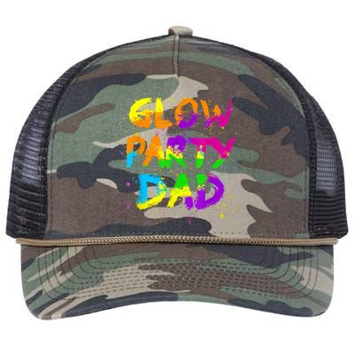 Glow Party Dad Splatter Effect 80 Theme Color Birthday Party Retro Rope Trucker Hat Cap