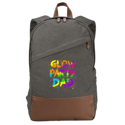 Glow Party Dad Splatter Effect 80 Theme Color Birthday Party Cotton Canvas Backpack