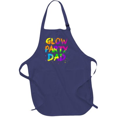 Glow Party Dad Splatter Effect 80 Theme Color Birthday Party Full-Length Apron With Pockets