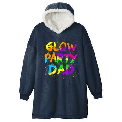 Glow Party Dad Splatter Effect 80 Theme Color Birthday Party Hooded Wearable Blanket