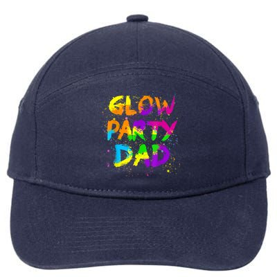 Glow Party Dad Splatter Effect 80 Theme Color Birthday Party 7-Panel Snapback Hat