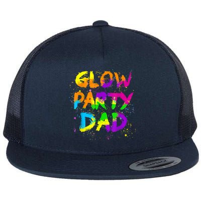 Glow Party Dad Splatter Effect 80 Theme Color Birthday Party Flat Bill Trucker Hat