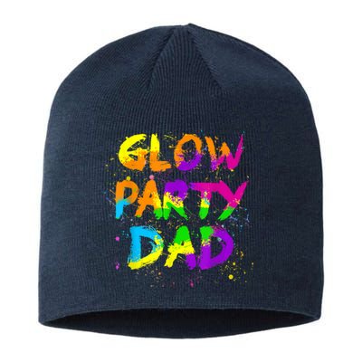 Glow Party Dad Splatter Effect 80 Theme Color Birthday Party Sustainable Beanie