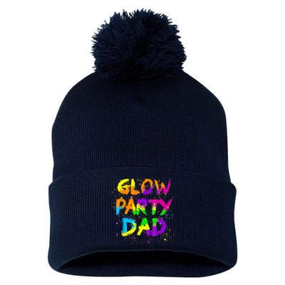 Glow Party Dad Splatter Effect 80 Theme Color Birthday Party Pom Pom 12in Knit Beanie