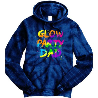 Glow Party Dad Splatter Effect 80 Theme Color Birthday Party Tie Dye Hoodie