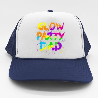 Glow Party Dad Splatter Effect 80 Theme Color Birthday Party Trucker Hat