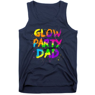 Glow Party Dad Splatter Effect 80 Theme Color Birthday Party Tank Top