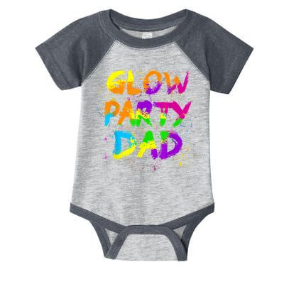 Glow Party Dad Splatter Effect 80 Theme Color Birthday Party Infant Baby Jersey Bodysuit