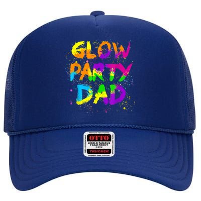 Glow Party Dad Splatter Effect 80 Theme Color Birthday Party High Crown Mesh Back Trucker Hat