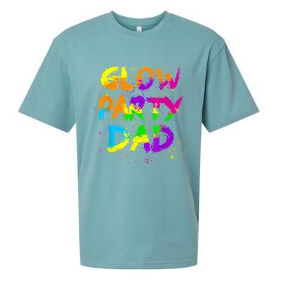 Glow Party Dad Splatter Effect 80 Theme Color Birthday Party Sueded Cloud Jersey T-Shirt
