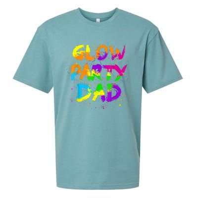 Glow Party Dad Splatter Effect 80 Theme Color Birthday Party Sueded Cloud Jersey T-Shirt