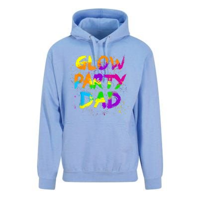 Glow Party Dad Splatter Effect 80 Theme Color Birthday Party Unisex Surf Hoodie