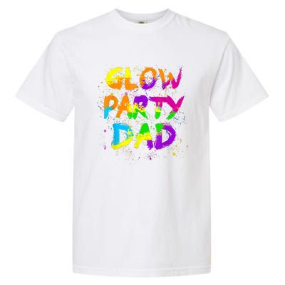 Glow Party Dad Splatter Effect 80 Theme Color Birthday Party Garment-Dyed Heavyweight T-Shirt