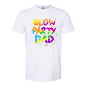 Glow Party Dad Splatter Effect 80 Theme Color Birthday Party Softstyle CVC T-Shirt