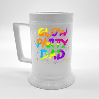 Glow Party Dad Splatter Effect 80 Theme Color Birthday Party Beer Stein