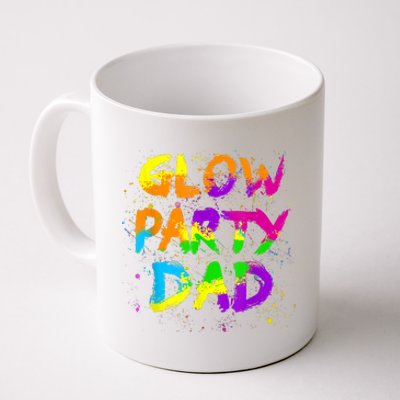 Glow Party Dad Splatter Effect 80 Theme Color Birthday Party Coffee Mug