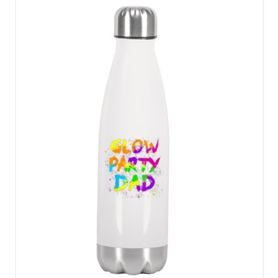 Glow Party Dad Splatter Effect 80 Theme Color Birthday Party Stainless Steel Insulated Water Bottle