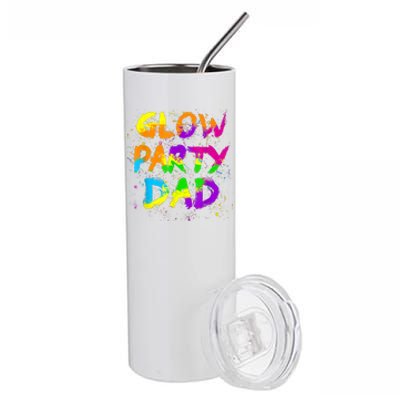 Glow Party Dad Splatter Effect 80 Theme Color Birthday Party Stainless Steel Tumbler