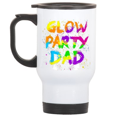 Glow Party Dad Splatter Effect 80 Theme Color Birthday Party Stainless Steel Travel Mug