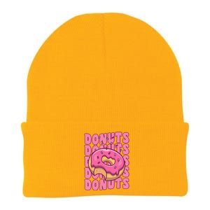 Groovy Pink Donut Squad Sprinkles Donut Lover Matching Donut Knit Cap Winter Beanie