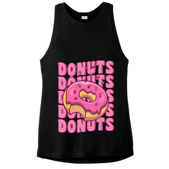 Groovy Pink Donut Squad Sprinkles Donut Lover Matching Donut Ladies PosiCharge Tri-Blend Wicking Tank