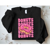 Groovy Pink Donut Squad Sprinkles Donut Lover Matching Donut Sweatshirt