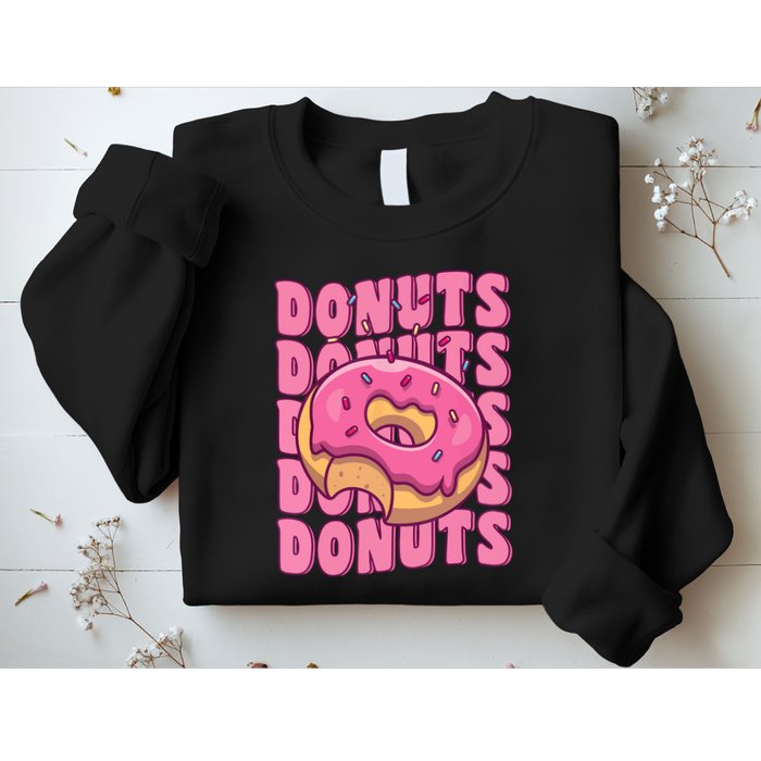 Groovy Pink Donut Squad Sprinkles Donut Lover Matching Donut Sweatshirt