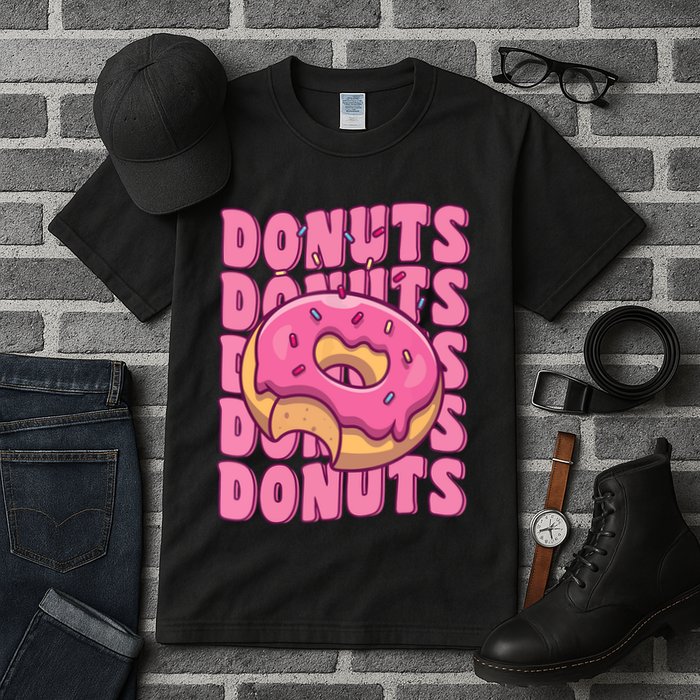 Groovy Pink Donut Squad Sprinkles Donut Lover Matching Donut Tall T-Shirt