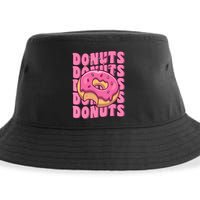 Groovy Pink Donut Squad Sprinkles Donut Lover Matching Donut Sustainable Bucket Hat