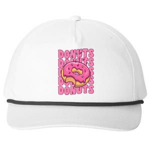 Groovy Pink Donut Squad Sprinkles Donut Lover Matching Donut Snapback Five-Panel Rope Hat