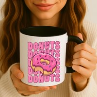 Groovy Pink Donut Squad Sprinkles Donut Lover Matching Donut Mug