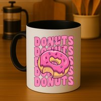 Groovy Pink Donut Squad Sprinkles Donut Lover Matching Donut Mug