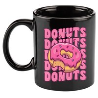 Groovy Pink Donut Squad Sprinkles Donut Lover Matching Donut 11oz C Handle Ceramic Mug