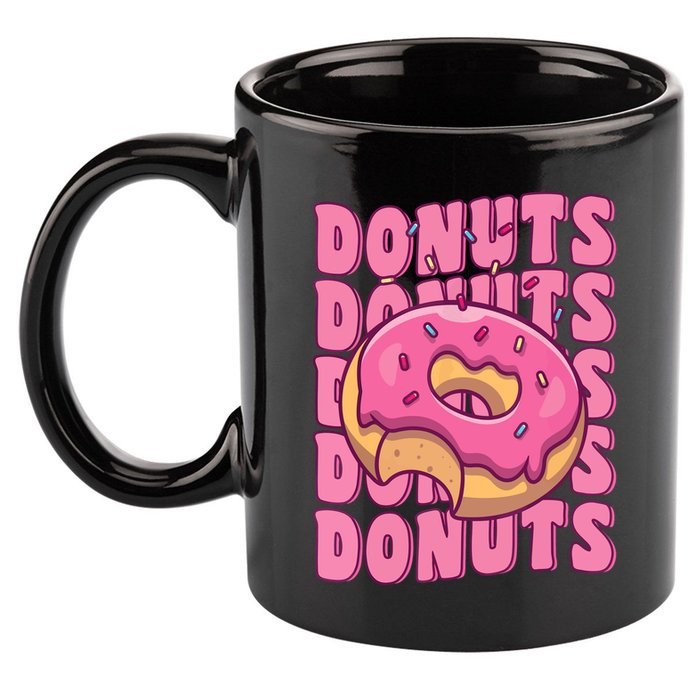 Groovy Pink Donut Squad Sprinkles Donut Lover Matching Donut 11oz C Handle Ceramic Mug