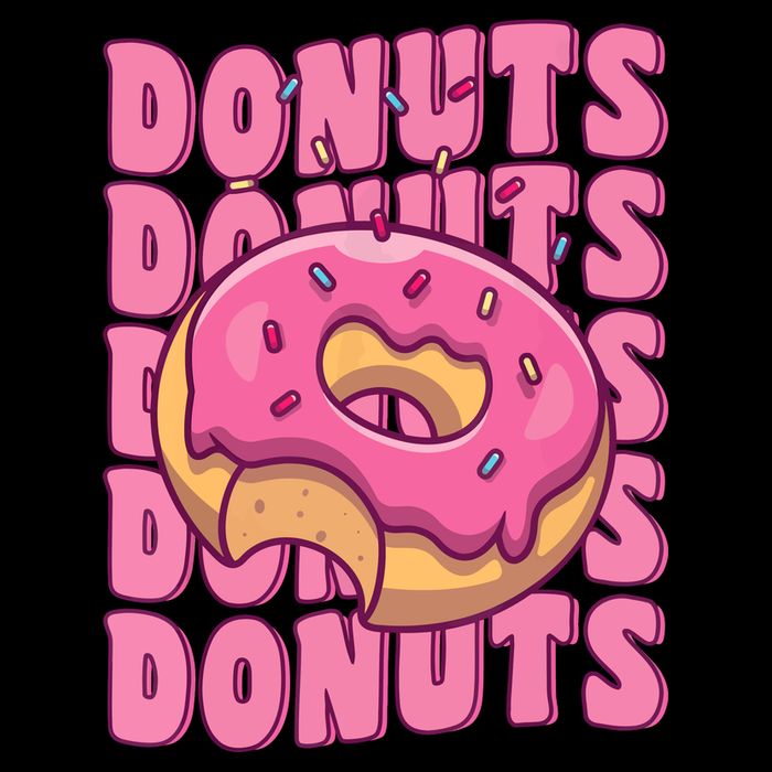 Groovy Pink Donut Squad Sprinkles Donut Lover Matching Donut Drawstring Bag